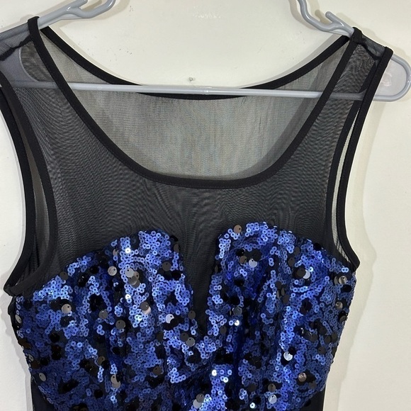 Trixxi sz 11 dress formal style with royal blue and some gold sequins front only - Picture 2 of 12